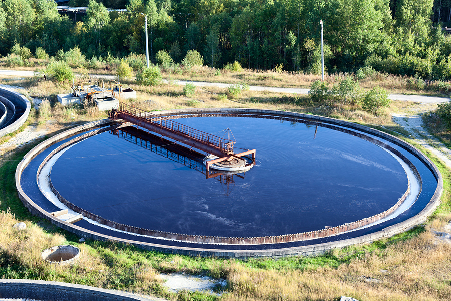 Industrial sewage water treatment station in factory